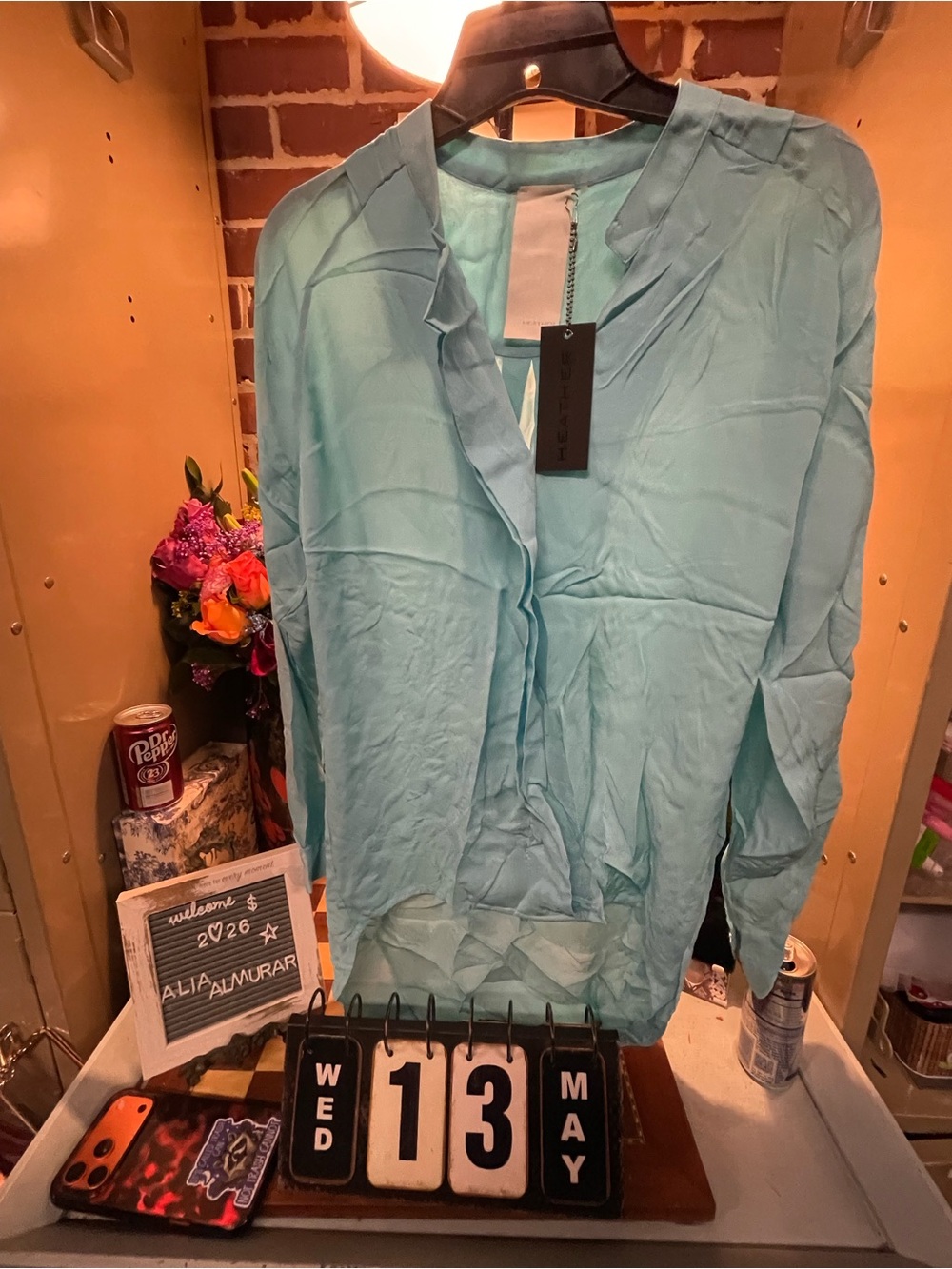 Designer heather with tags 100% silk